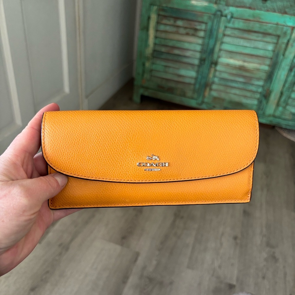 Coach Orange Leather Wallet